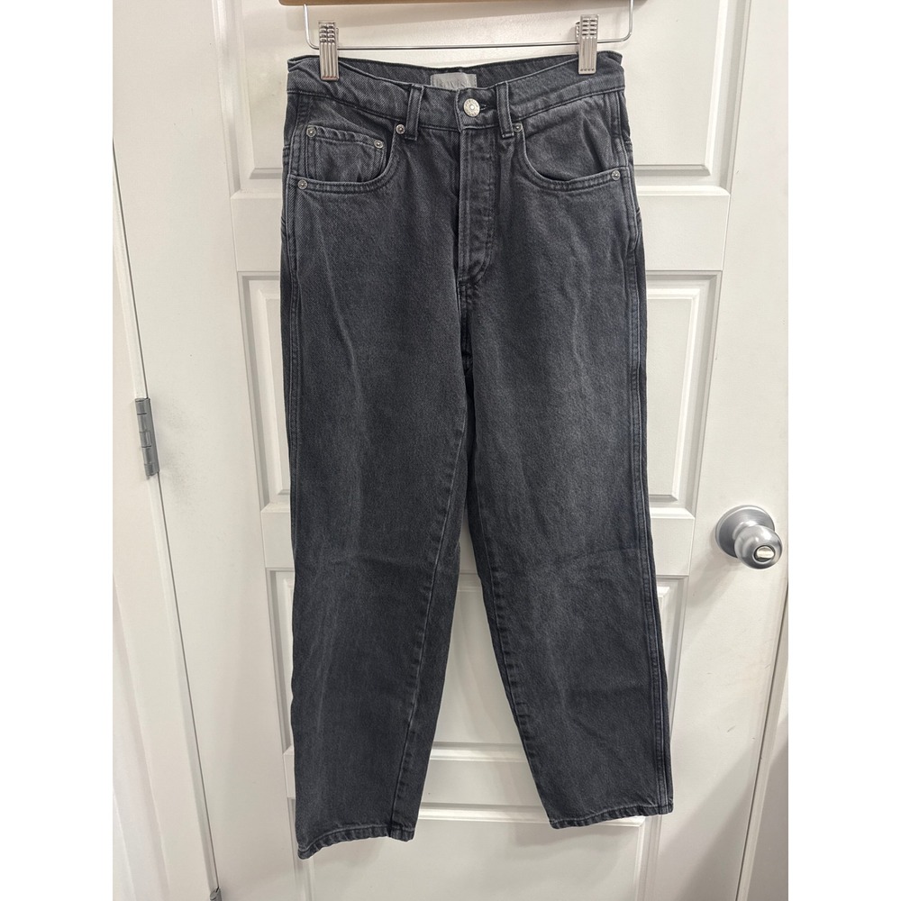 Boyish Jeans Womens High Rise Straight Leg Faded Grey Denim Pants Size 24